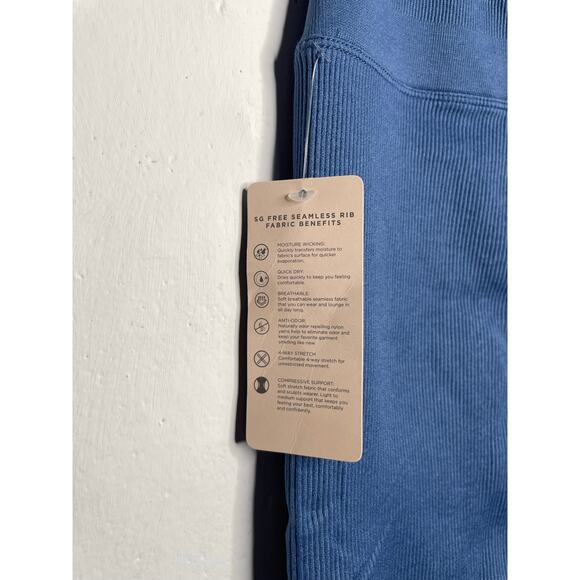 NEW Spiritual Gangster Womens Love Sculpt Legging M/L Blue Small 7/8 Ruffle - Picture 7 of 7